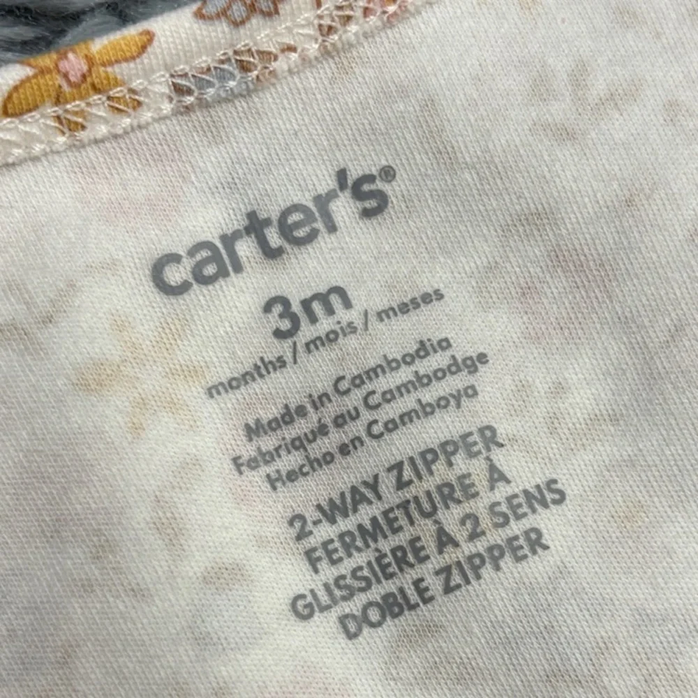 Carter's Floral Print “2-Way Zipper” Footie
